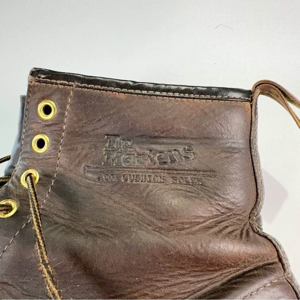 Dr. Martens Made In England Leather Combat Boots Dark Brown Size 10